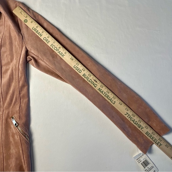 NWT Adrienne Vittadini Soft Pink Microfiber faux suede drapey jacket size S - Picture 5 of 9